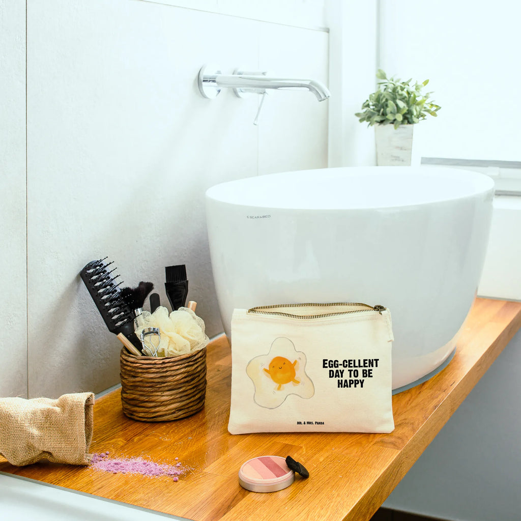 Make-up bag Fried egg egg Schlampermäppchen, beauty case, Stiftemäppchen, toiletry bag, Kulturbeutel, Kulturtasche, Kosmetikbeutel, kosmetiktäschchen, pinsel tasche, Schminkbeutel, Schminktäschchen, aufbewahrungsbeutel, Kosmetiktasche, pencil case, beauty tasche, Mäppchen, Etui, aufbewahrungstasche, Federmappe, Schminktasche, Waschtasche, Waschbeutel, utensilientasche, Tiermotive, Tiere, Lustige Sprüche, Gute Laune, Tag, Schön, Liebe, Glücklich, Spiegelei, Ei