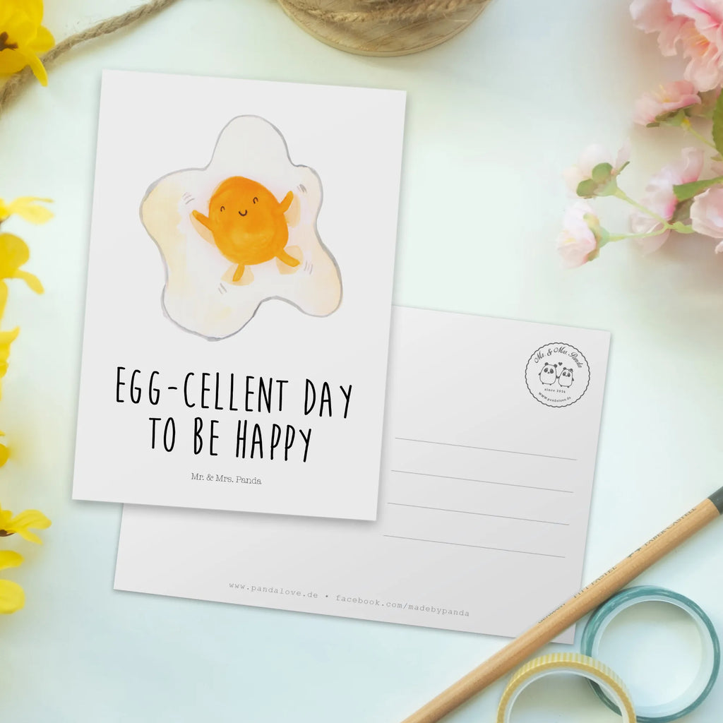 Postcard Fried egg egg gift card, card, Postcard, invitation, invitation card, gift, paper, letter, postcards, small animals, cute, funny, cute animal motives, hand drawn, small world, funny sayings, good mood, happy, gifts, gift ideas, special gifts, animal lover, fried egg, love, nice, day, Egg