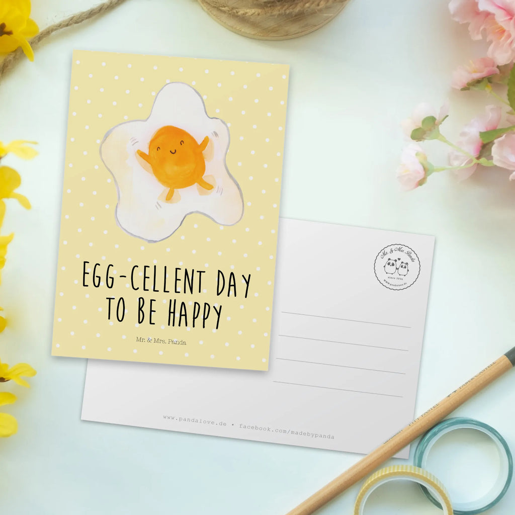 Postcard Fried egg egg gift card, card, Postcard, invitation, invitation card, gift, paper, letter, postcards, small animals, cute, funny, cute animal motives, hand drawn, small world, funny sayings, good mood, happy, gifts, gift ideas, special gifts, animal lover, fried egg, love, nice, day, Egg