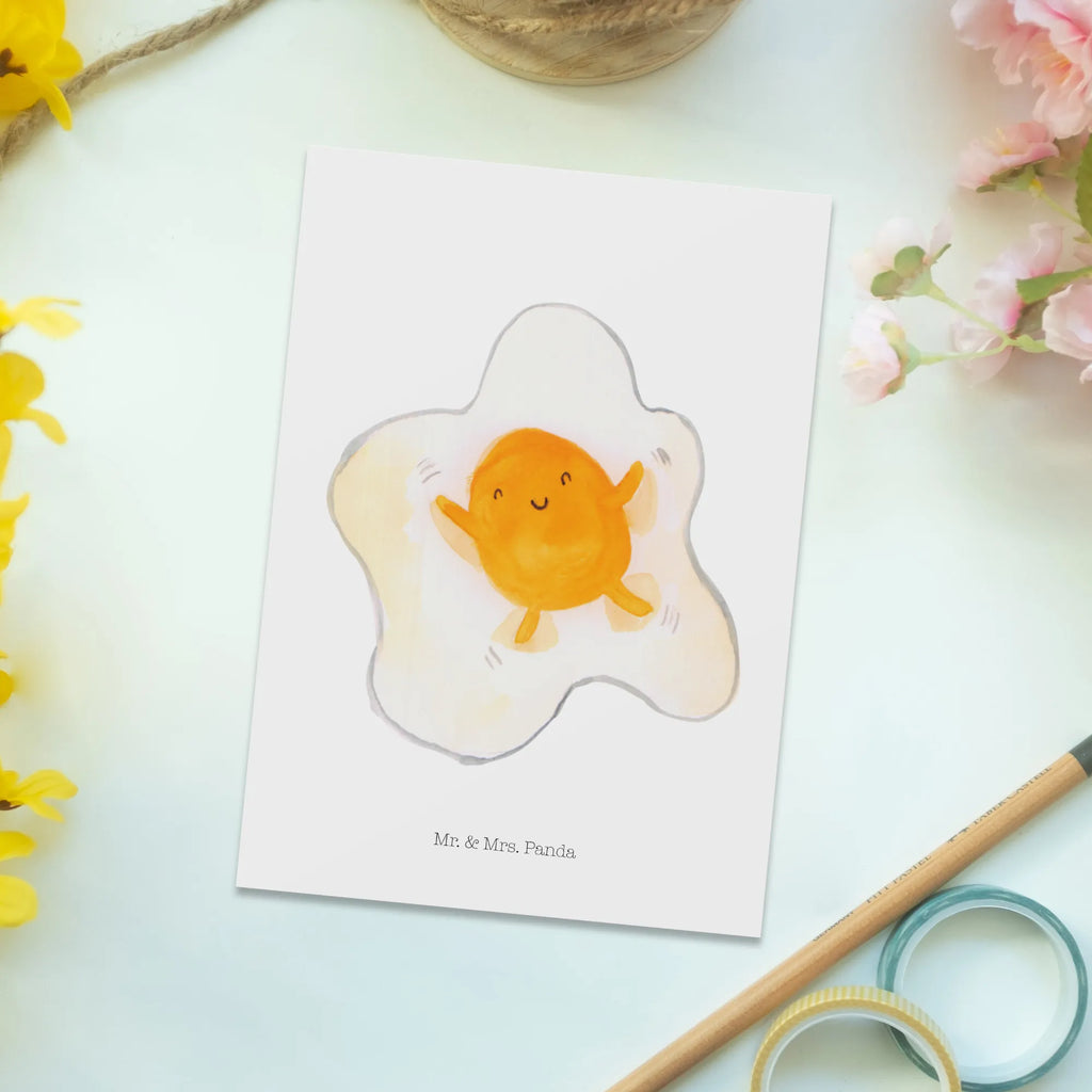 Postcard Fried egg egg gift card, card, Postcard, invitation, invitation card, gift, paper, letter, postcards, small animals, cute, funny, cute animal motives, hand drawn, small world, funny sayings, good mood, happy, gifts, gift ideas, special gifts, animal lover, fried egg, love, nice, day, Egg