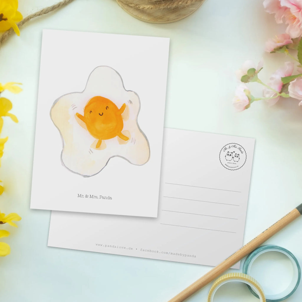 Postcard Fried egg egg gift card, card, Postcard, invitation, invitation card, gift, paper, letter, postcards, small animals, cute, funny, cute animal motives, hand drawn, small world, funny sayings, good mood, happy, gifts, gift ideas, special gifts, animal lover, fried egg, love, nice, day, Egg