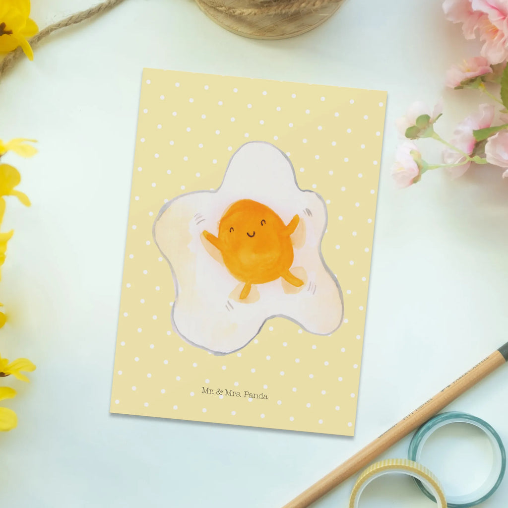 Postcard Fried egg egg gift card, card, Postcard, invitation, invitation card, gift, paper, letter, postcards, small animals, cute, funny, cute animal motives, hand drawn, small world, funny sayings, good mood, happy, gifts, gift ideas, special gifts, animal lover, fried egg, love, nice, day, Egg