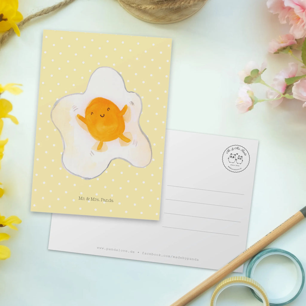 Postcard Fried egg egg gift card, card, Postcard, invitation, invitation card, gift, paper, letter, postcards, small animals, cute, funny, cute animal motives, hand drawn, small world, funny sayings, good mood, happy, gifts, gift ideas, special gifts, animal lover, fried egg, love, nice, day, Egg