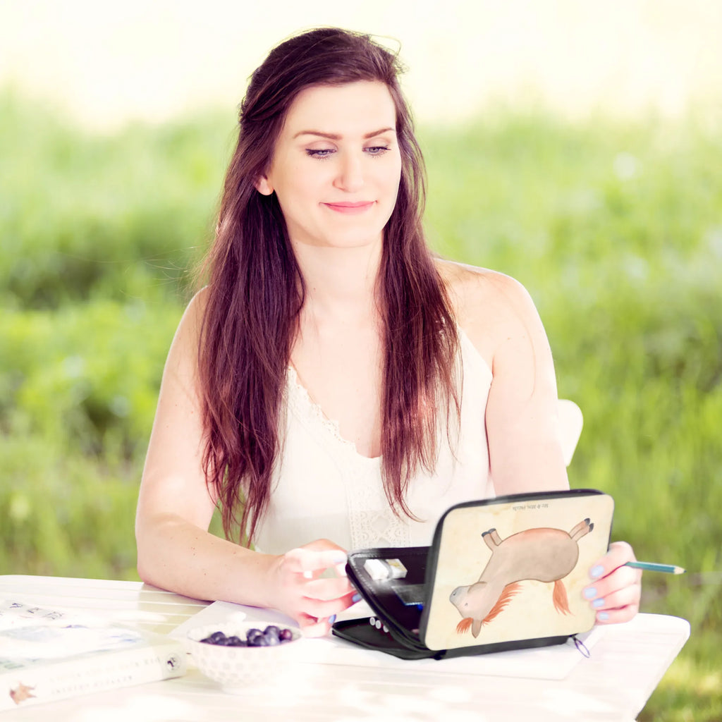 Leather folder Horse Jump school, pupil, pencil bag, pencil case, motif, enrolment, child, primary school, gift, pen roll, farm, farm animals, animals, horse, horse owner, stable, riding out, horses, horse stable, pony, riding