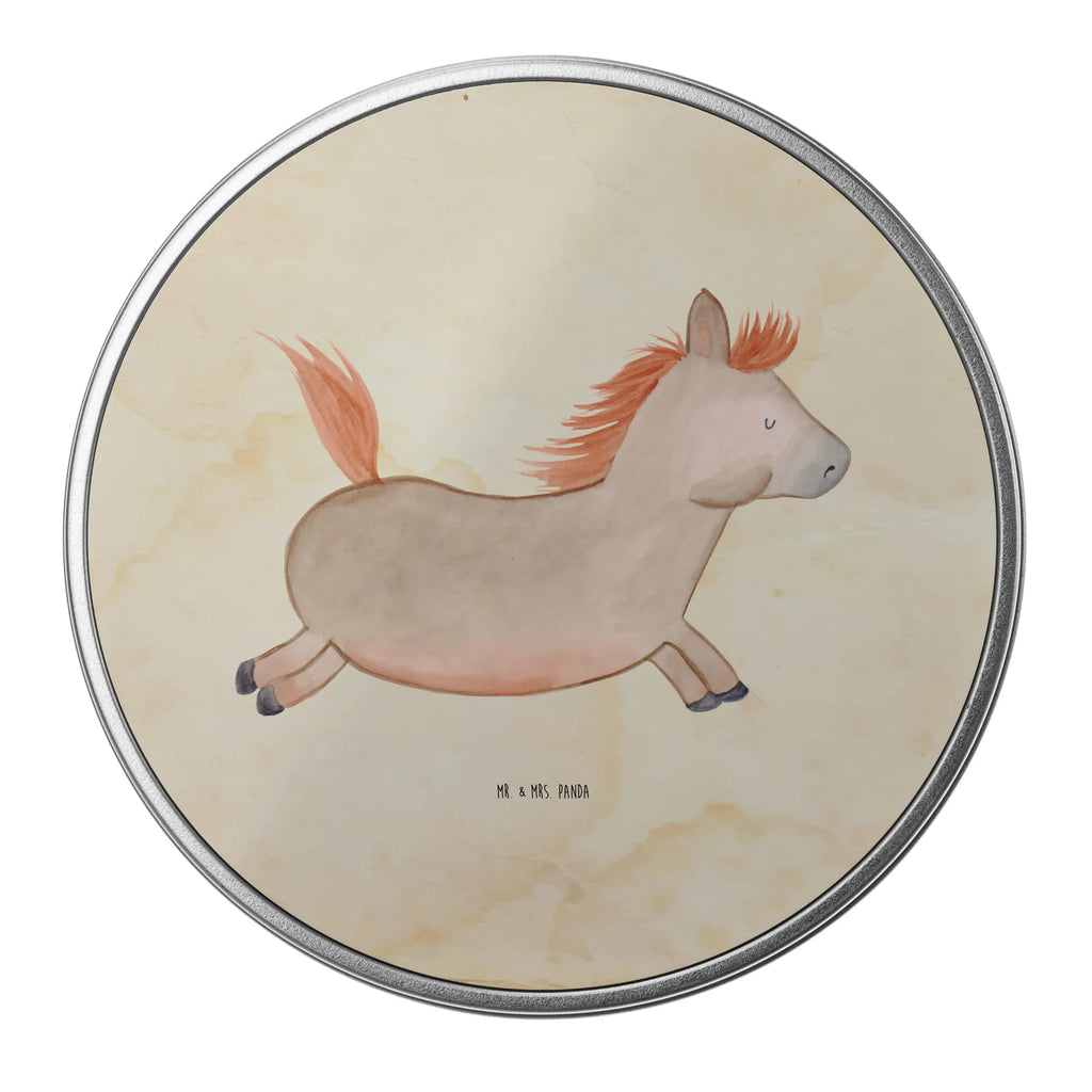 okrągła puszka z blachy koń skakać Gospodarstwo, zwierzęta gospodarskie, rolnik, rolniczka