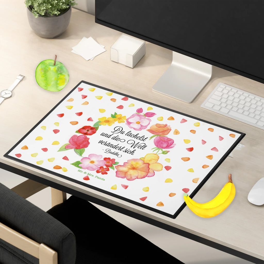 Schreibtischunterlage Du Lächelst Bürobedarf, Büroartikel, Schreibtisch Unterlagen, Schreibtischunterlage Groß, Schreibunterlage, Schreibtischauflage, Schreibwaren, Blumen Deko, Frühlings Deko, Sommer Deko, Dekoration, positive Botschaft, Naturliebhaber, Outdoor, Natur, Abenteuer, Lachen Spruch, glücklich sein, Welt verändert sich, Geschenk Freundin, Spruch positiv, Lächele, Zitat Buddha, Zitat schön