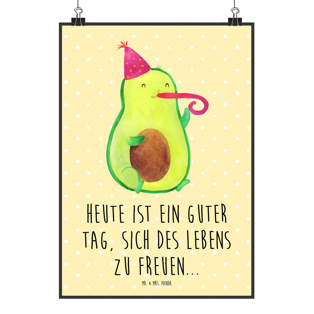 Poster avocado Celebration Bild für Wand, Kunstdruck, Poster, Wanddekoration, drucke, Wandposter, wandkunst, wanddruck, Mr. & Mrs. Panda Poster, Wanddeko Bild, kunst für die wand, Wandbild, wanddeko, Plakat, kunstposter, kunstdruck poster, grafikposter, Posterdruck, Deko Bild, Designposter, Bild, Wandschmuck, Gesund, Vegan, Veggie, Avocado, Geburtstag, Feierlichkeit, Party, Feier, Tröte, Fete, Gute Laune