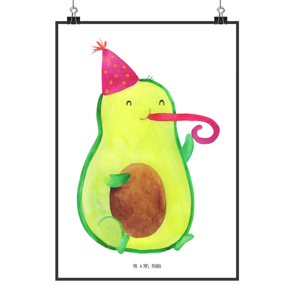 Poster avocado Celebration Bild für Wand, Kunstdruck, Poster, Wanddekoration, drucke, Wandposter, wandkunst, wanddruck, Mr. & Mrs. Panda Poster, Wanddeko Bild, kunst für die wand, Wandbild, wanddeko, Plakat, kunstposter, kunstdruck poster, grafikposter, Posterdruck, Deko Bild, Designposter, Bild, Wandschmuck, Gesund, Vegan, Veggie, Avocado, Geburtstag, Feierlichkeit, Party, Feier, Tröte, Fete, Gute Laune
