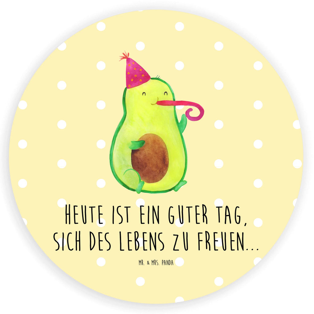 Round sticker avocado Celebration Etikett, Sticker, Aufkleber, Veggie, Gesund, Vegan, Avocado, Party, Feierlichkeit, Feier, Geburtstag, Tröte, Fete, Gute Laune