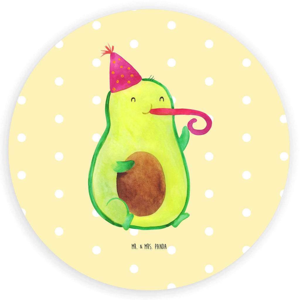 Round sticker avocado Celebration Etikett, Sticker, Aufkleber, Veggie, Gesund, Vegan, Avocado, Party, Feierlichkeit, Feier, Geburtstag, Tröte, Fete, Gute Laune