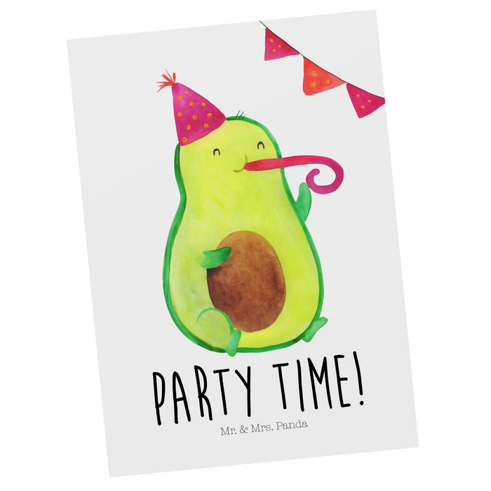 Postkarte Avocado Party Zeit