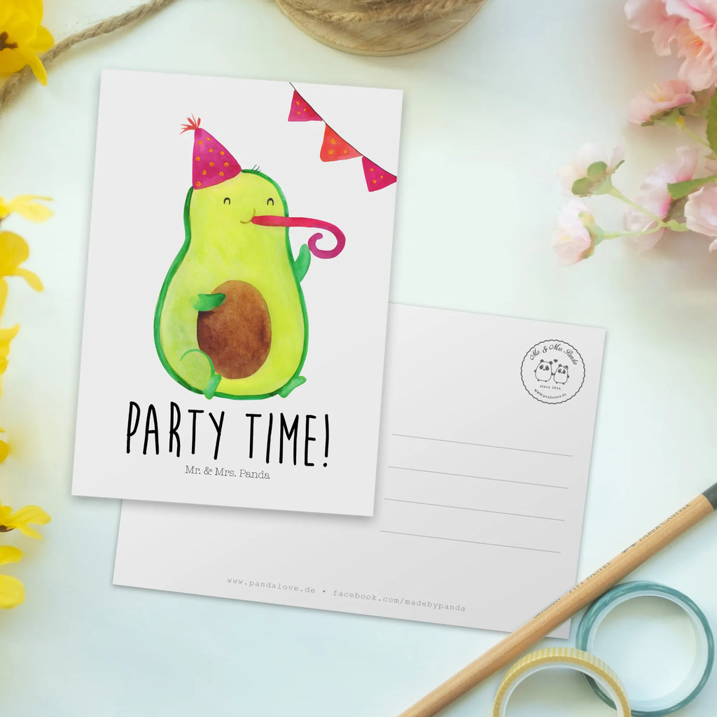 Postcard avocado party time Motivkarte, einzelkarte, kunstkarte, Kunstkarten, Postkarte, Ansichtskarten, Ansichtskarte, spruchkarte, Fotokarte, Postkarten, Designkarte, Grußkarte, bildkarte, Avocado, Vegan, Gesund, Veggie