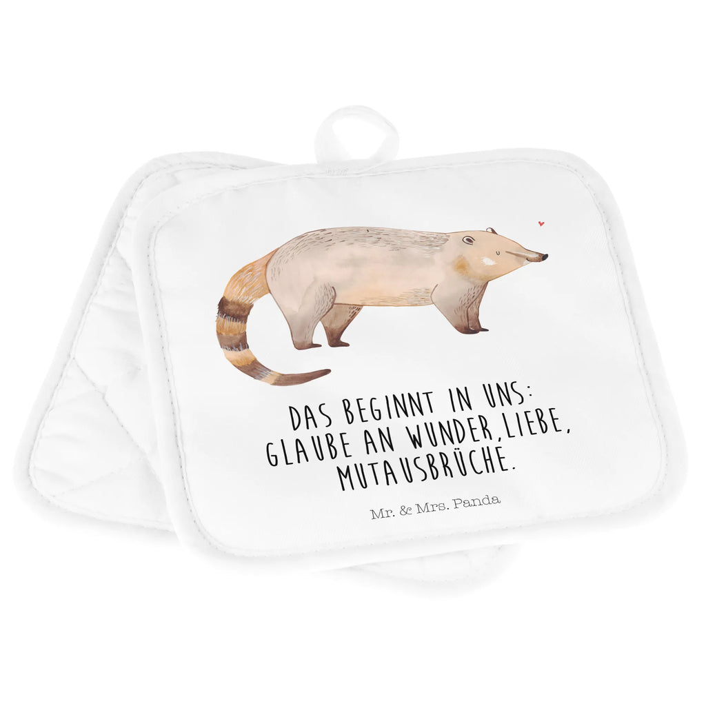 2er Set Topflappen  Nasenbaer topfhalter, Topfuntersetzer, Topfhandschuhe, Topflappenset, Topflappen Set, Topflappen, Topflappen 2er Set, 2er Set Topflappen, Tiere, Tiermotive, Gute Laune, Lustige Sprüche, Nasenbär, Nasenbären, Bär, Rüsselbär