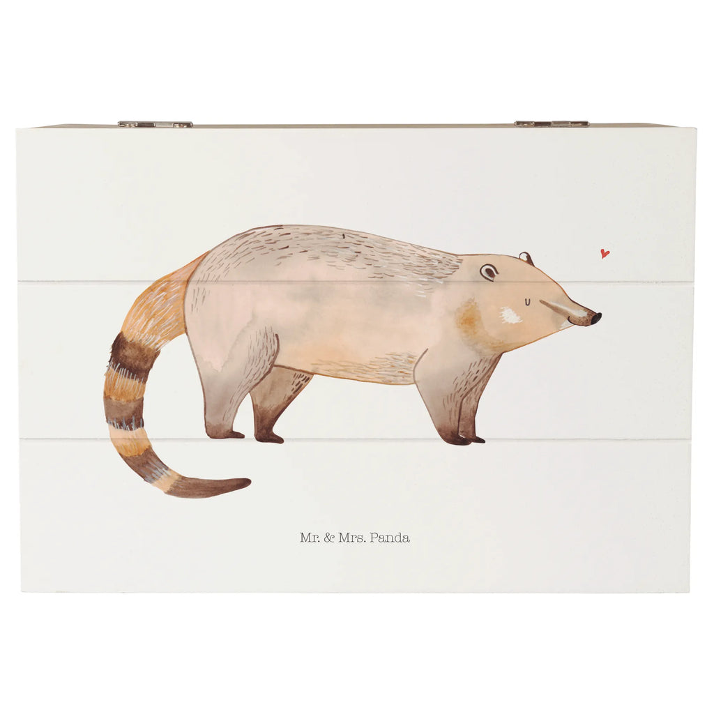 Skrzynia drewniana Koati Schatzkiste, Truhe, Erinnerungsbox, Schatulle, Dekokiste, Geschenkbox, Erinnerungskiste, XXL, Geschenkdose, Holzkiste, Aufbewahrungsbox, Kiste, Tiermotive, Gute Laune, lustige Sprüche, Tiere, Nasenbären, Rüsselbär, Bär, Nasenbär