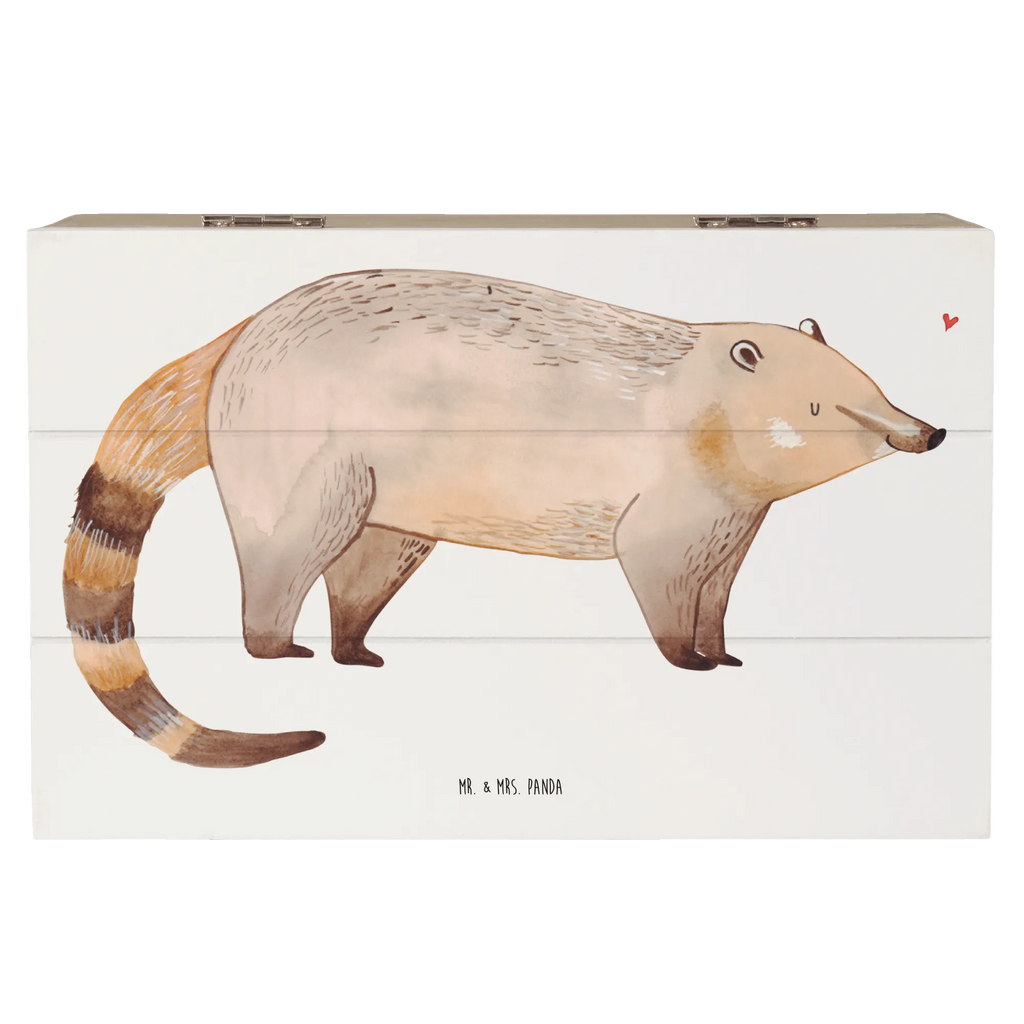 Skrzynia drewniana Koati Schatzkiste, Truhe, Erinnerungsbox, Schatulle, Dekokiste, Geschenkbox, Erinnerungskiste, XXL, Geschenkdose, Holzkiste, Aufbewahrungsbox, Kiste, Tiermotive, Gute Laune, lustige Sprüche, Tiere, Nasenbären, Rüsselbär, Bär, Nasenbär