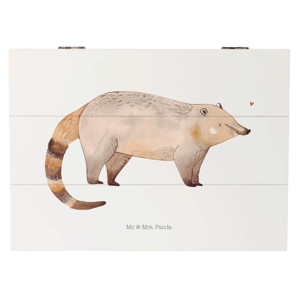 Skrzynia drewniana Koati Schatzkiste, Truhe, Erinnerungsbox, Schatulle, Dekokiste, Geschenkbox, Erinnerungskiste, XXL, Geschenkdose, Holzkiste, Aufbewahrungsbox, Kiste, Tiermotive, Gute Laune, lustige Sprüche, Tiere, Nasenbären, Rüsselbär, Bär, Nasenbär