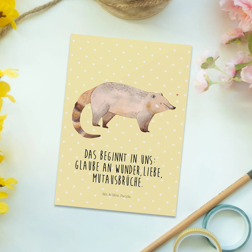 Postcard Nasal Bear Einladungskarte, Einladung, Geschenkkarte, Dankeskarte, Ansichtskarten, Karte, Einladungskarten Geburtstag, Grußkarte, Einladung Geburtstag, Ansichtskarte, Geburtstagskarte, Postkarte, Tiermotive, Gute Laune, lustige Sprüche, Tiere, Bär, Nasenbären, Rüsselbär, Nasenbär