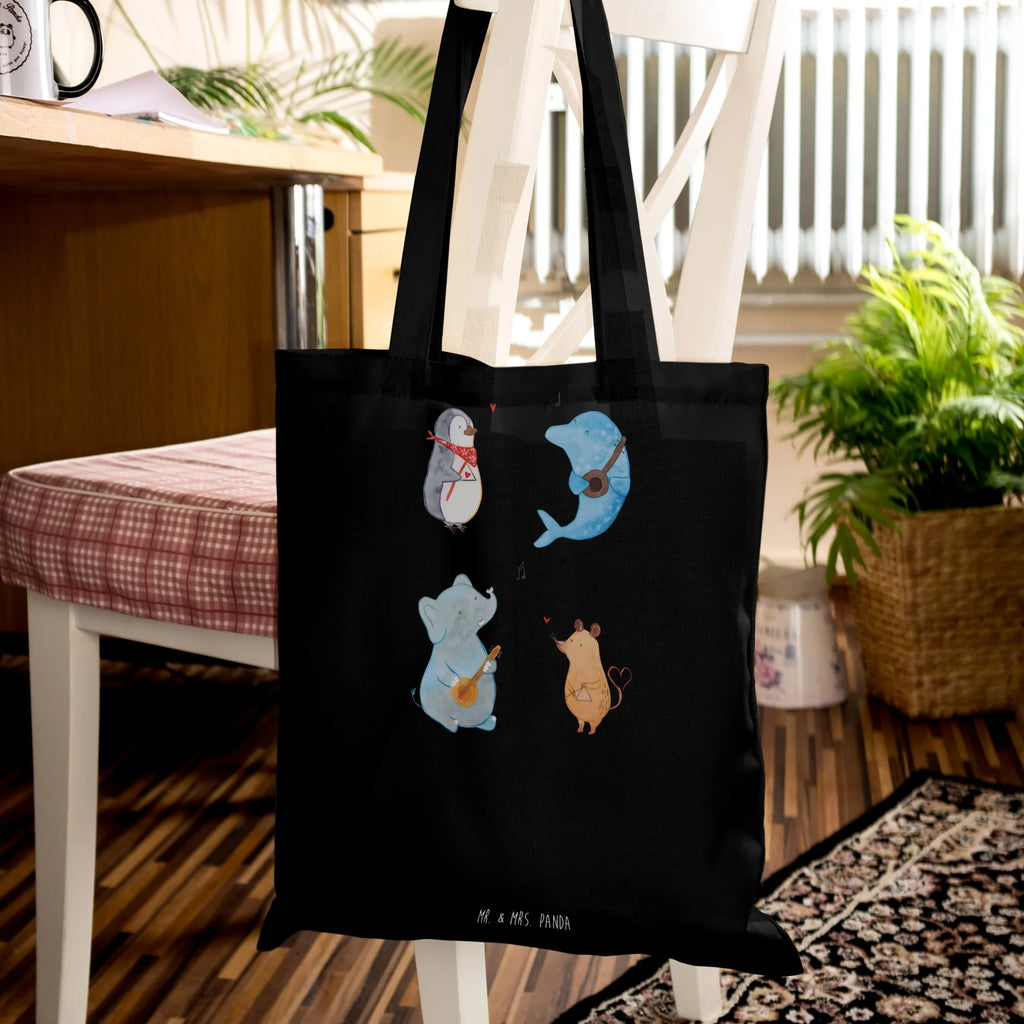 Torba Wielki zespół Beuteltasche, Stoffbeutel, Tasche, Jutebeutel, Tragetasche, Beutel, Badetasche, Strandtasche, Einkaufstüte, Umhängetasche, Laptoptasche, Jutetasche, Schultertasche, Einkaufstasche, Stofftasche, Shopper, Tiermotive, Gute Laune, lustige Sprüche, Tiere, Hund, Gitarre, Musikanten, Maus, Elefant, Triangel, Musik, Pinguin, Band, Delfin