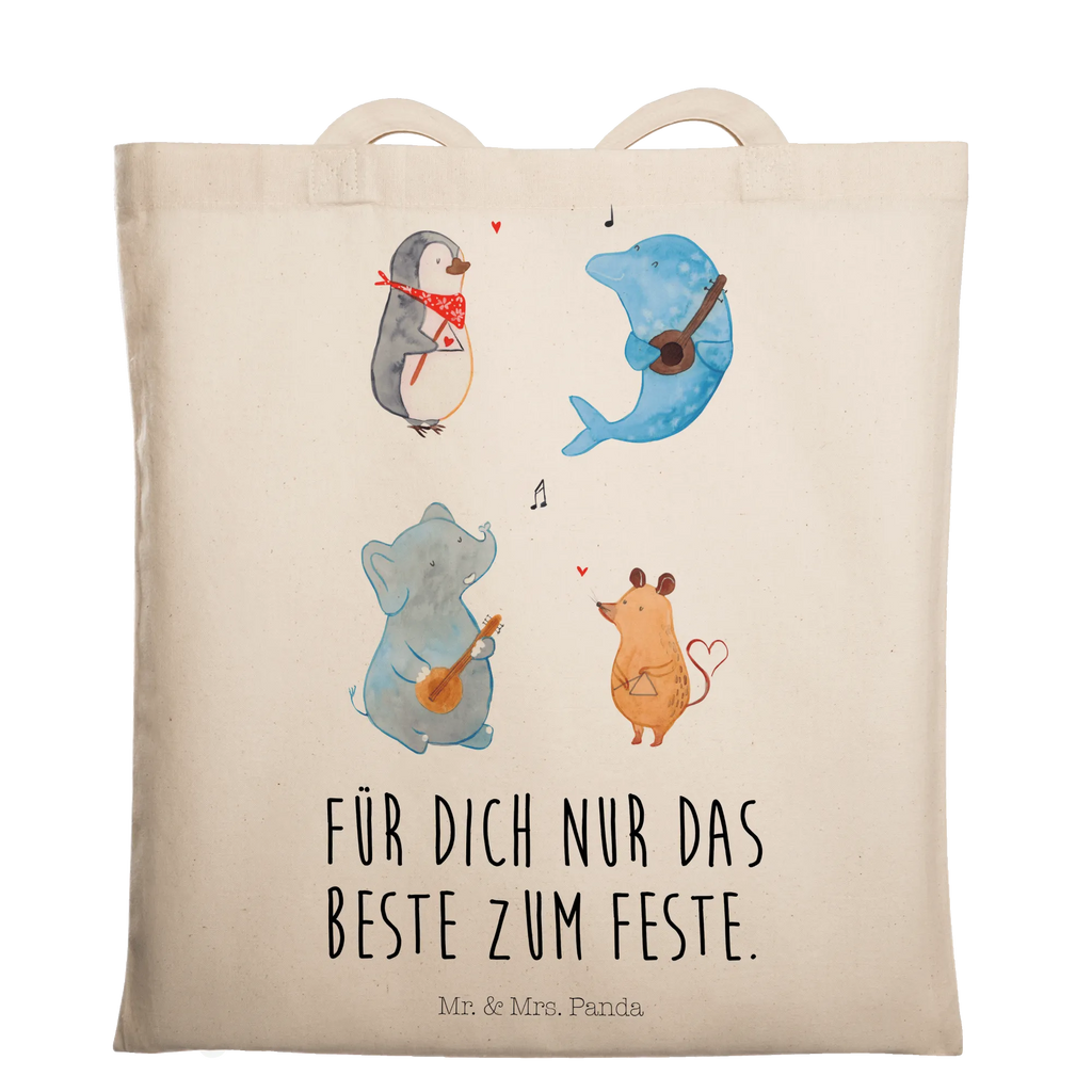 Torba Wielki zespół Beuteltasche, Stoffbeutel, Tasche, Jutebeutel, Tragetasche, Beutel, Badetasche, Strandtasche, Einkaufstüte, Umhängetasche, Laptoptasche, Jutetasche, Schultertasche, Einkaufstasche, Stofftasche, Shopper, Tiermotive, Gute Laune, lustige Sprüche, Tiere, Hund, Gitarre, Musikanten, Maus, Elefant, Triangel, Musik, Pinguin, Band, Delfin