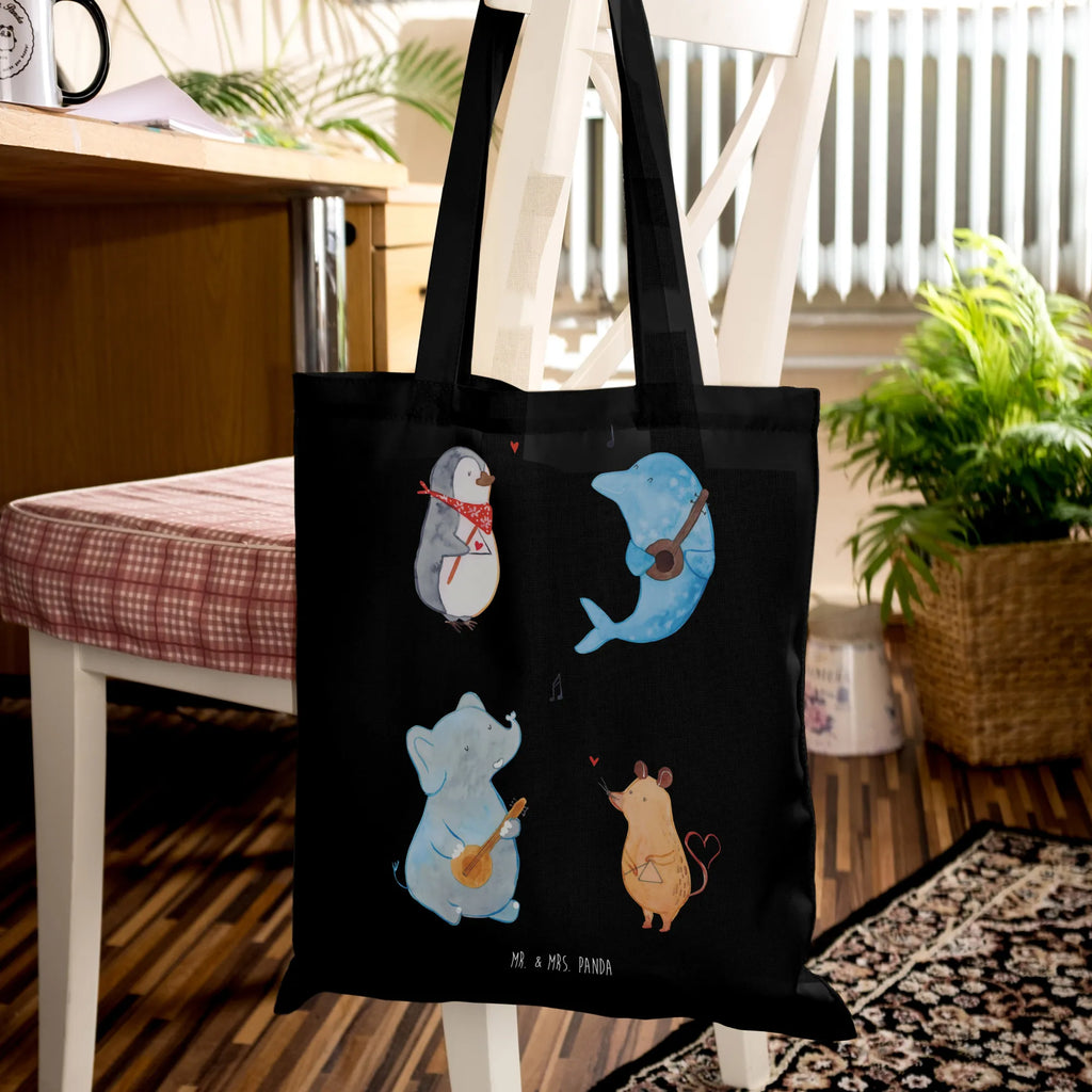 Torba Wielki zespół Beuteltasche, Stoffbeutel, Tasche, Jutebeutel, Tragetasche, Beutel, Badetasche, Strandtasche, Einkaufstüte, Umhängetasche, Laptoptasche, Jutetasche, Schultertasche, Einkaufstasche, Stofftasche, Shopper, Tiermotive, Gute Laune, lustige Sprüche, Tiere, Hund, Gitarre, Musikanten, Maus, Elefant, Triangel, Musik, Pinguin, Band, Delfin