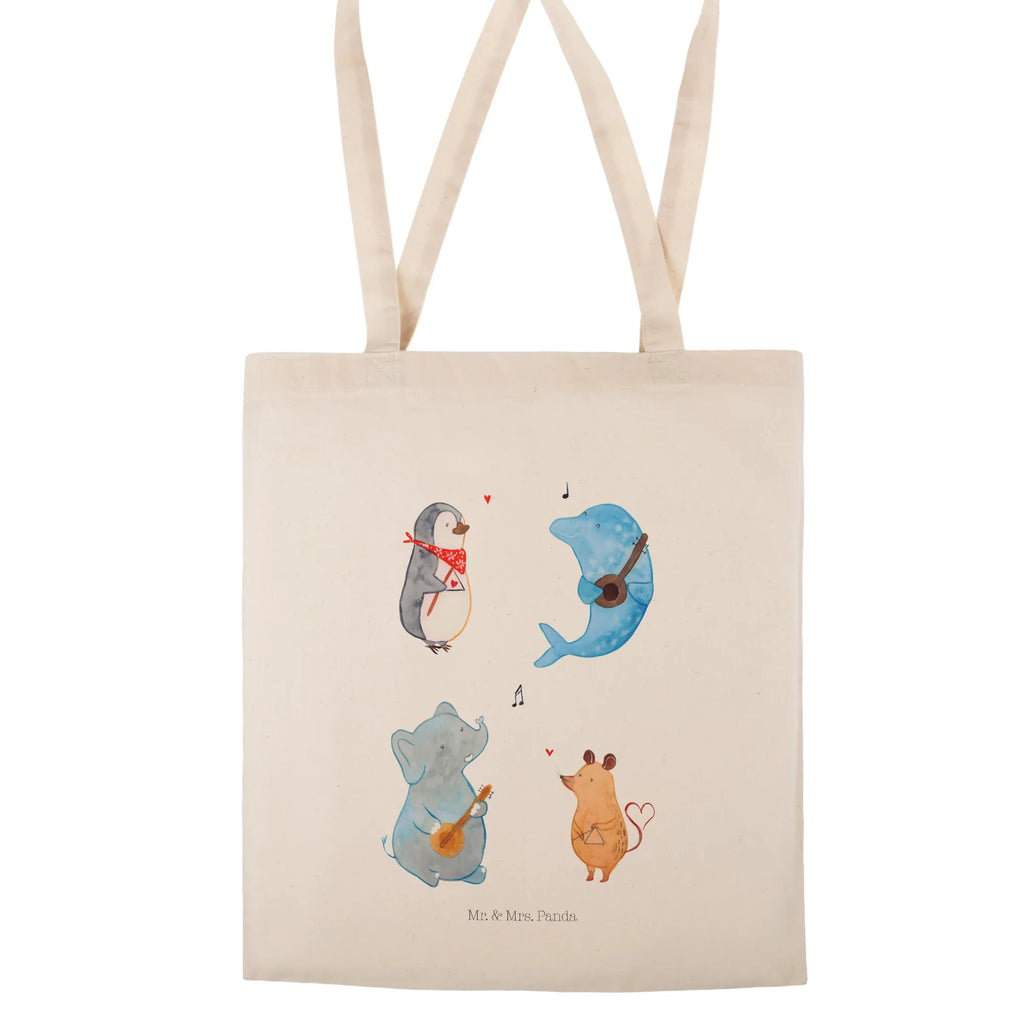 Torba Wielki zespół Beuteltasche, Stoffbeutel, Tasche, Jutebeutel, Tragetasche, Beutel, Badetasche, Strandtasche, Einkaufstüte, Umhängetasche, Laptoptasche, Jutetasche, Schultertasche, Einkaufstasche, Stofftasche, Shopper, Tiermotive, Gute Laune, lustige Sprüche, Tiere, Hund, Gitarre, Musikanten, Maus, Elefant, Triangel, Musik, Pinguin, Band, Delfin
