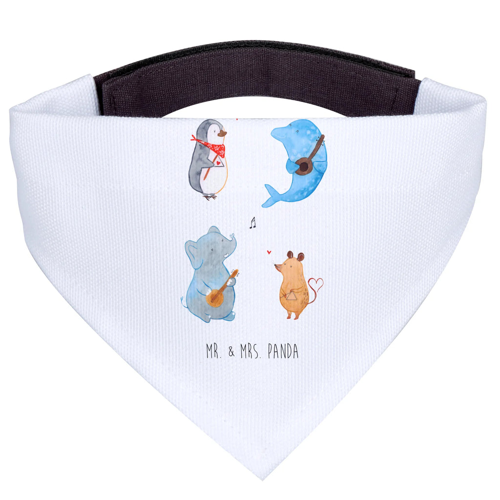 Hundehalstuch Big Band Halstuch, Hunde, Tuch, Mittel, Mittelgroße Hunde, Hundehalstuch, Tiermotive, Lustige Sprüche, Gute Laune, Tiere, Pinguin, Maus, Gitarre, Elefant, Hund, Triangel, Musikanten, Band, Musik, Delfin