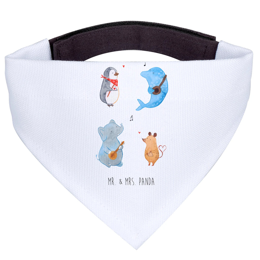 Hundehalstuch Big Band Halstuch, Hunde, Tuch, Mittel, Mittelgroße Hunde, Hundehalstuch, Tiermotive, Lustige Sprüche, Gute Laune, Tiere, Pinguin, Maus, Gitarre, Elefant, Hund, Triangel, Musikanten, Band, Musik, Delfin