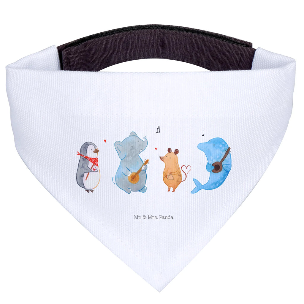 Hundehalstuch Big Band Halstuch, Hunde, Tuch, Mittel, Mittelgroße Hunde, Hundehalstuch, Tiermotive, Lustige Sprüche, Gute Laune, Tiere, Pinguin, Maus, Gitarre, Elefant, Hund, Triangel, Musikanten, Band, Musik, Delfin