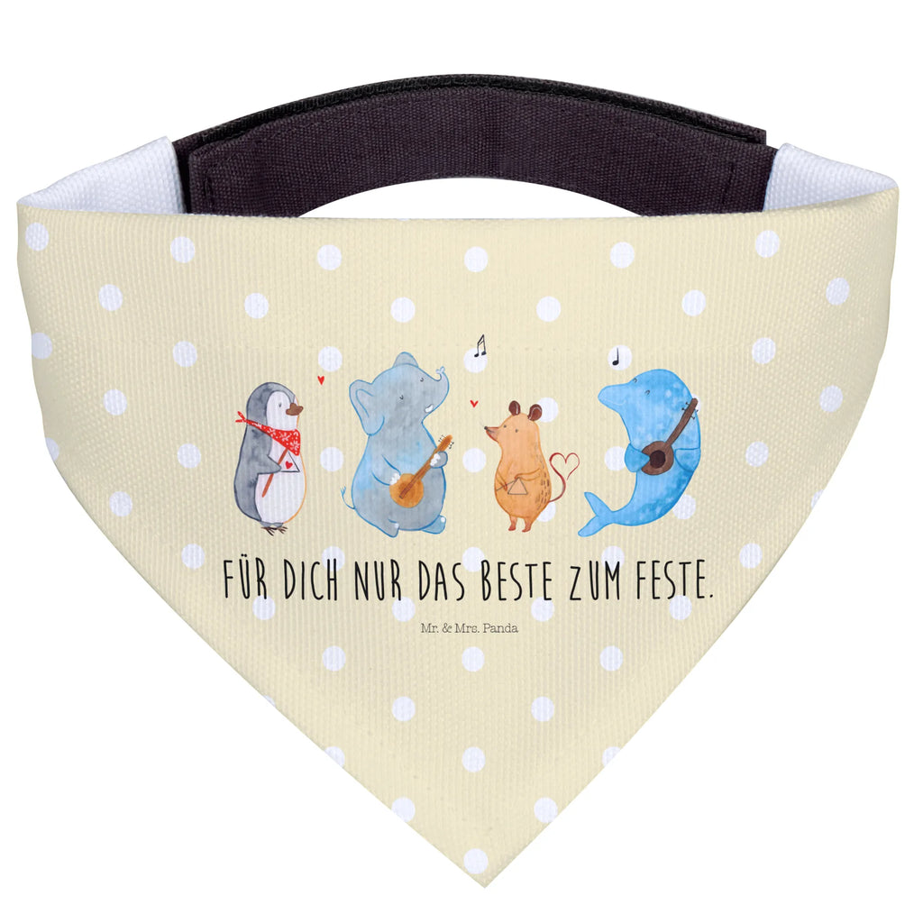 Hundehalstuch Big Band Halstuch, Hunde, Tuch, Mittel, Mittelgroße Hunde, Hundehalstuch, Tiermotive, Lustige Sprüche, Gute Laune, Tiere, Pinguin, Maus, Gitarre, Elefant, Hund, Triangel, Musikanten, Band, Musik, Delfin