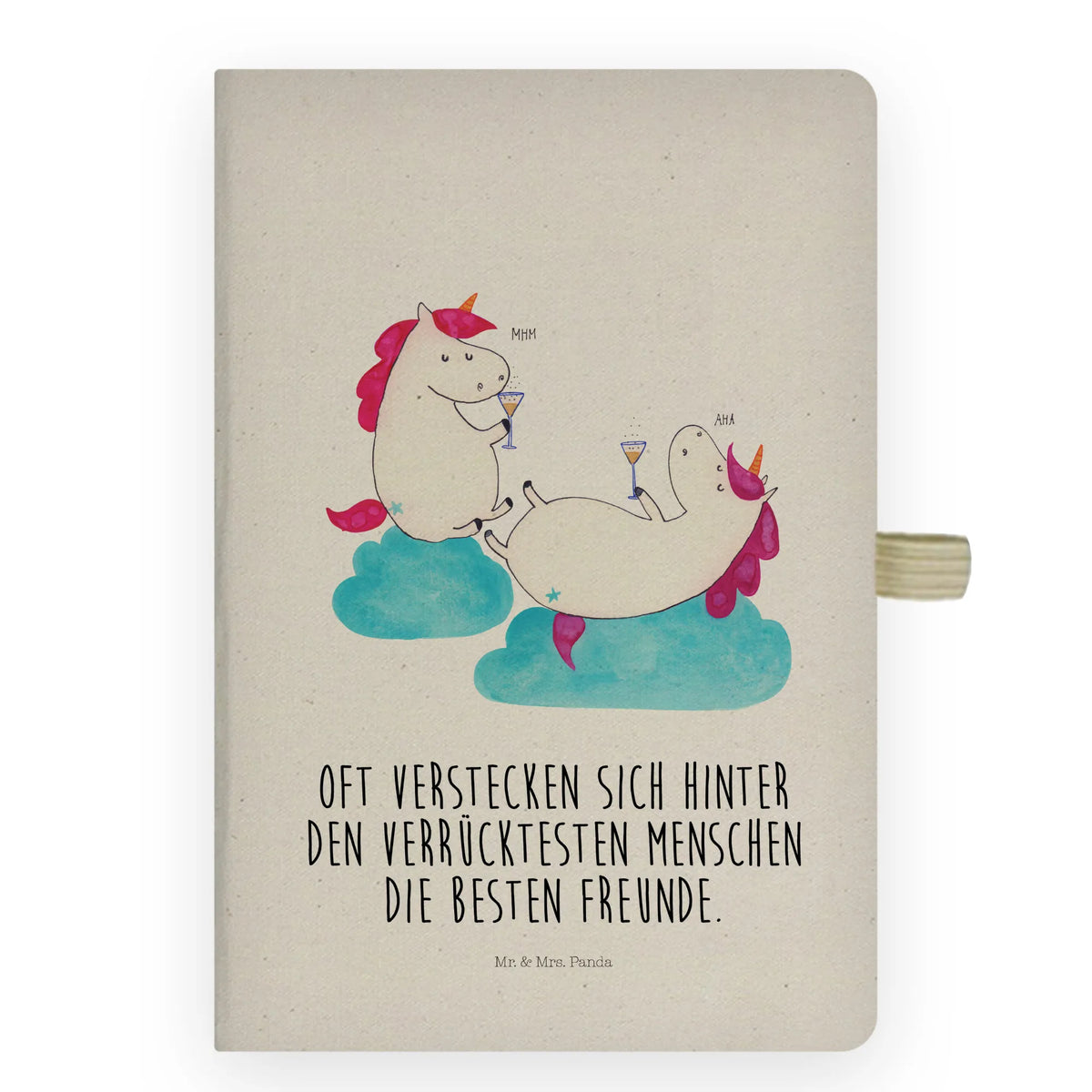Cotton notebook unicorn sparkling wine
