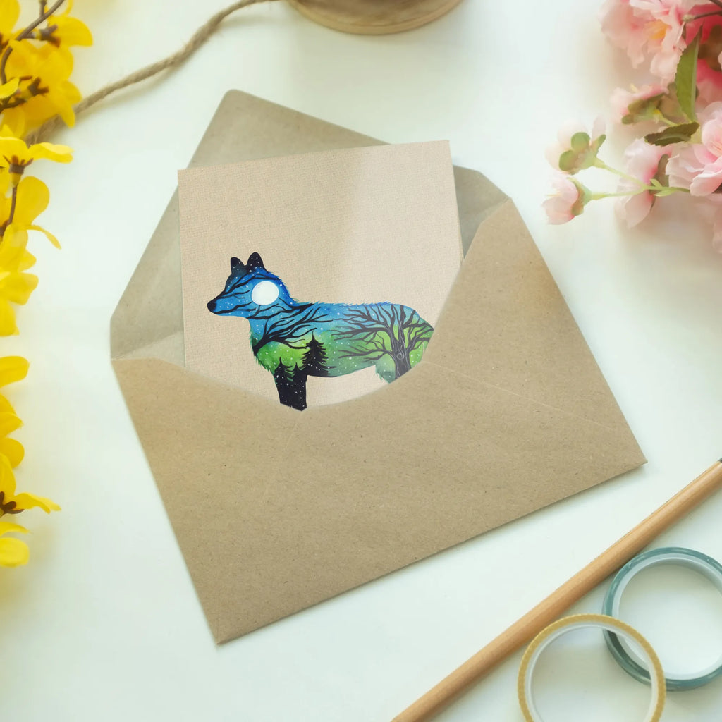 Kartka okolicznościowa Krajobraz lisa Dekoracje kwiatowe, dekoracje wiosenne, dekoracje letnie, dekoracja, pozytywna wiadomość, miłośnik natury, na zewnątrz, natura, przygoda