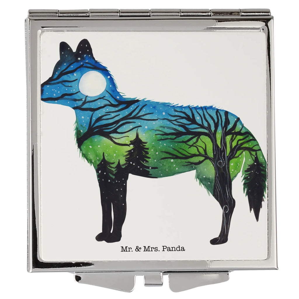 Handbag mirror Fox landscape handbag, make-up mirror, square, mirror, silver, make up, Nature, joy of life, love, Landscape, Adventure, Motif, Fox, Watercolor, Drawing