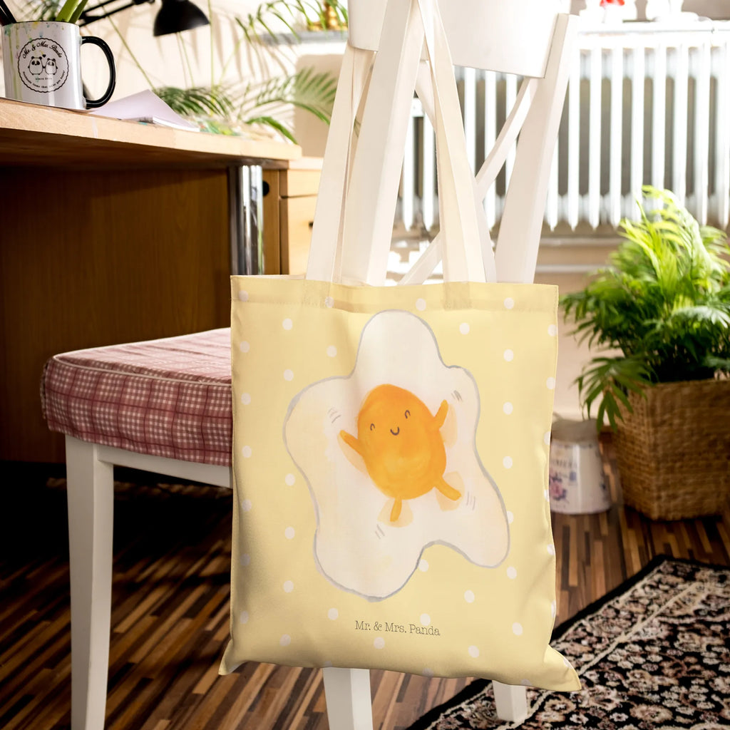 Shopping bag Fried egg egg Carrier bag, cotton bag, pouch, shopper, bag, shoulder bag, cloth bag, small animals, cute, funny, cute animal motives, hand drawn, small world, funny sayings, good mood, happy, gifts, gift ideas, special gifts, animal lover, card, Egg, nice, fried egg, love, day