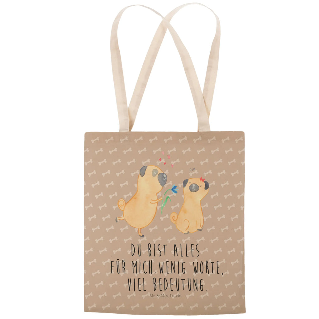 torba na zakupy mops Zakochani Pies, motyw psa, zwierzę domowe, rasa psa, miłośnik zwierząt, właściciel psa, powiedzenia