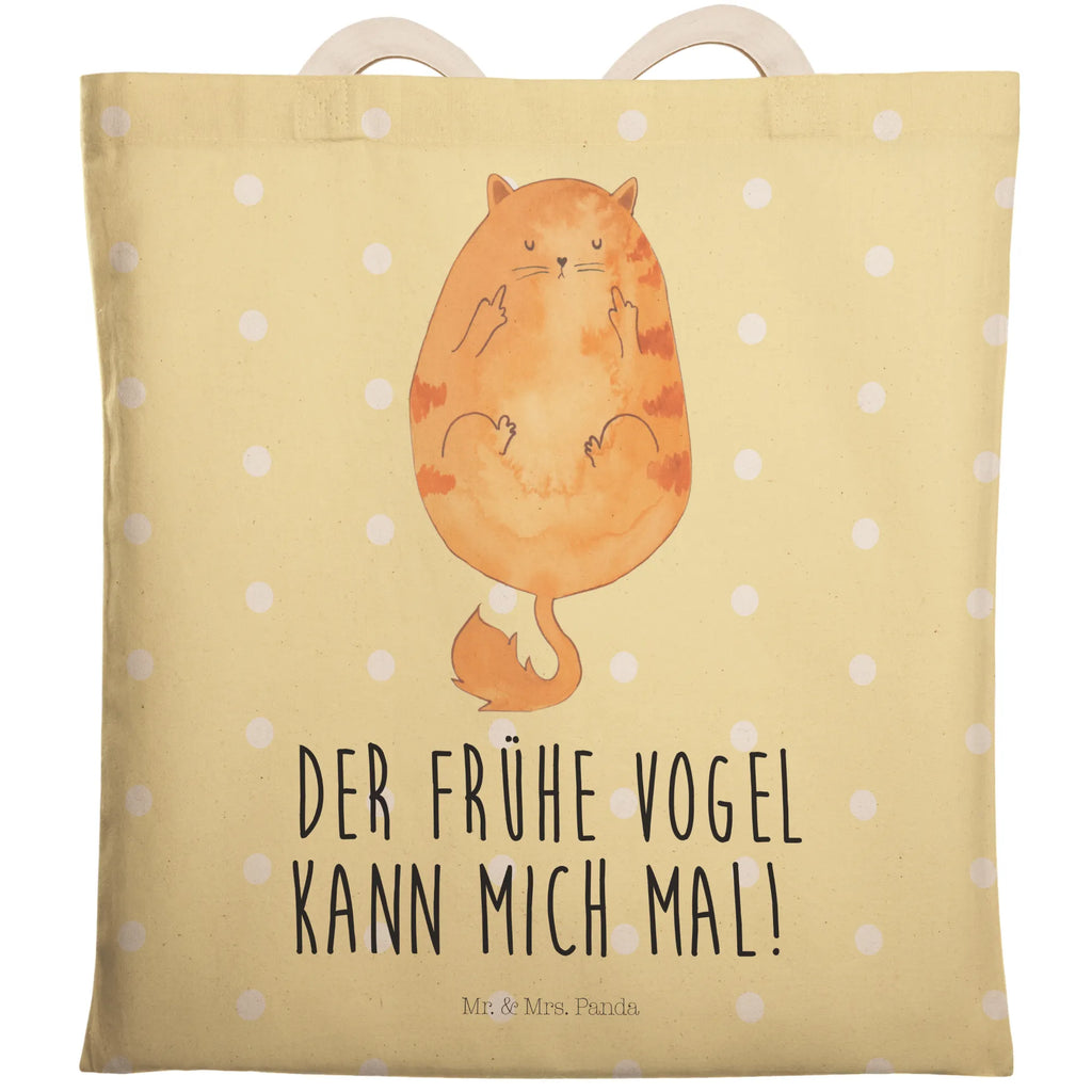 Mr. & Mrs. Panda Sportbeutel – Katze Frühaufsteher Design, Baumwolle, Kordelzug