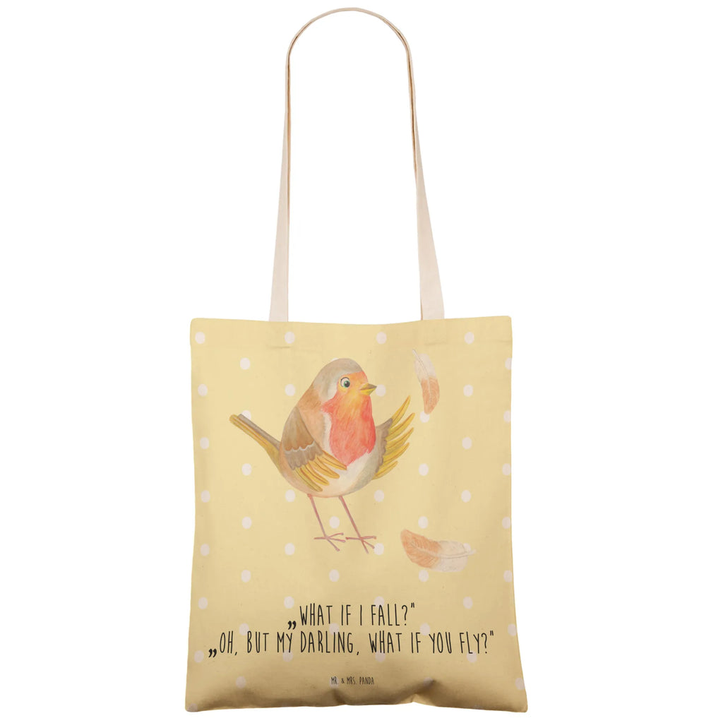 Shopping bag robin feathers Carrier bag, shoulder bag, bag, pouch, cotton bag, shopper, cloth bag, small animals, cute, funny, cute animal motives, hand drawn, small world, funny sayings, good mood, happy, gifts, gift ideas, special gifts, animal lover, card, motivation slogans, What if i fall, slogan motivation, robin, motivation pictures, flying, slogan courage, bird