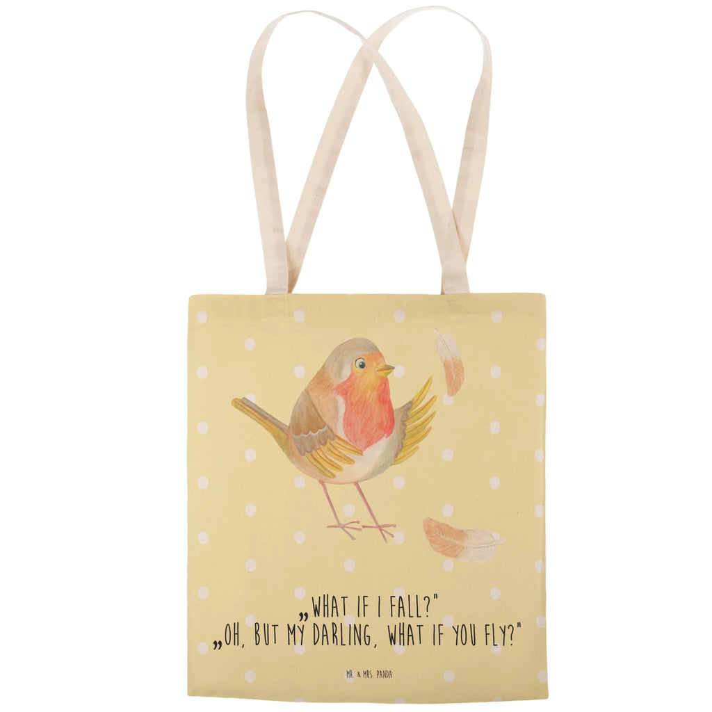 Shopping bag robin feathers Carrier bag, shoulder bag, bag, pouch, cotton bag, shopper, cloth bag, small animals, cute, funny, cute animal motives, hand drawn, small world, funny sayings, good mood, happy, gifts, gift ideas, special gifts, animal lover, card, motivation slogans, What if i fall, slogan motivation, robin, motivation pictures, flying, slogan courage, bird