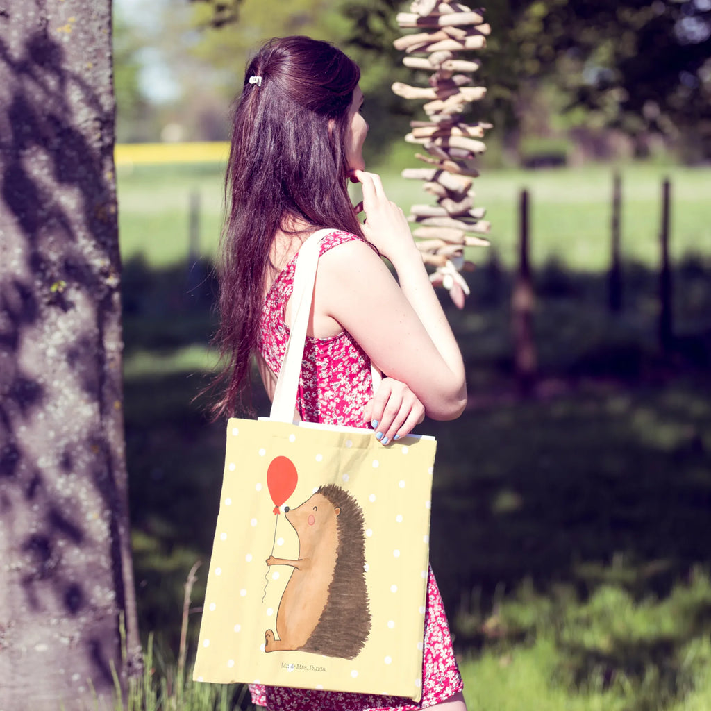 Shopping bag Hedgehog balloon Carrier bag, cloth bag, pouch, shopper, bag, shoulder bag, cotton bag, small animals, cute, funny, cute animal motives, hand drawn, small world, funny sayings, good mood, happy, gifts, gift ideas, special gifts, animal lover, card, hedgehog, Happy Birthday, Birthday, Balloon, Birthday Child