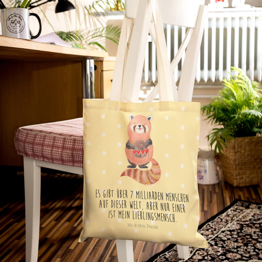 torba na zakupy Czerwony Panda Beutel Tasche, Stofftaschen, Freizeittasche, Einkaufsbeutel, Einkaufstasche, Shopper, cityshopper, markttasche, Stofftasche, Umhängetasche, Stoffbeutel, Tüte, Stoffeinkaufstaschen, Einkaufstaschen, Strandtasche, Beutel, Schultertasche, Tragetaschen, stoffshopper, shopping bag, Stofftragetasche, Alltagstasche, taschen shopper, Lustige Sprüche, Tiere, Tiermotive, Gute Laune, Lieblingsmensch, Liebling, Panda, Liebe, Rot, Herz