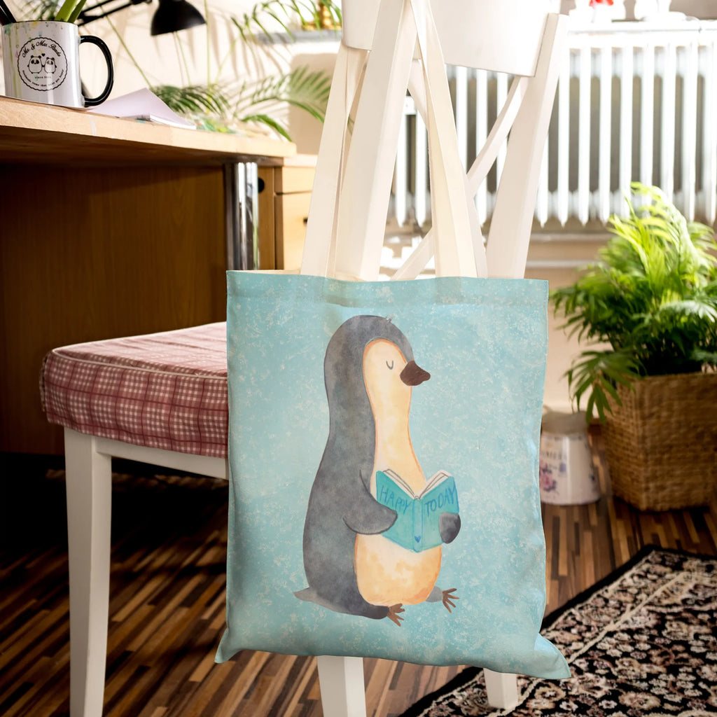 Einkaufstasche Pinguin Buch cityshopper, taschen shopper, Freizeittasche, Alltagstasche, Schultertasche, Einkaufstaschen, markttasche, Stofftasche, Einkaufsbeutel, stoffshopper, Stoffbeutel, Stofftaschen, Einkaufstasche, Umhängetasche, Beutel Tasche, Shopper, shopping bag, Stoffeinkaufstaschen, Tüte, Beutel, Strandtasche, Tragetaschen, Stofftragetasche, Pinguin, Freizeit, Ferien, Pinguine, Nichtstun, Faulenzen, Bücherwurm, Urlaub, Lesen, Buch