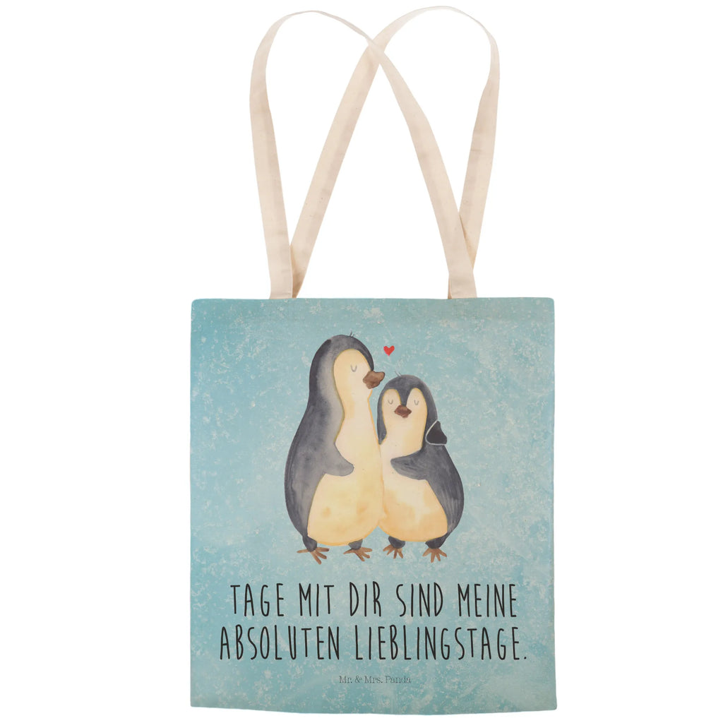 Shopping bag Penguin embrace cloth bag, cotton bag, shoulder bag, pouch, Carrier bag, shopper, bag, Penguin, North Pole, Winter, Penguins, love, proof of love, wedding day, anniversary, engagement, wedding, love gift, penguin, wedding gift, lovers