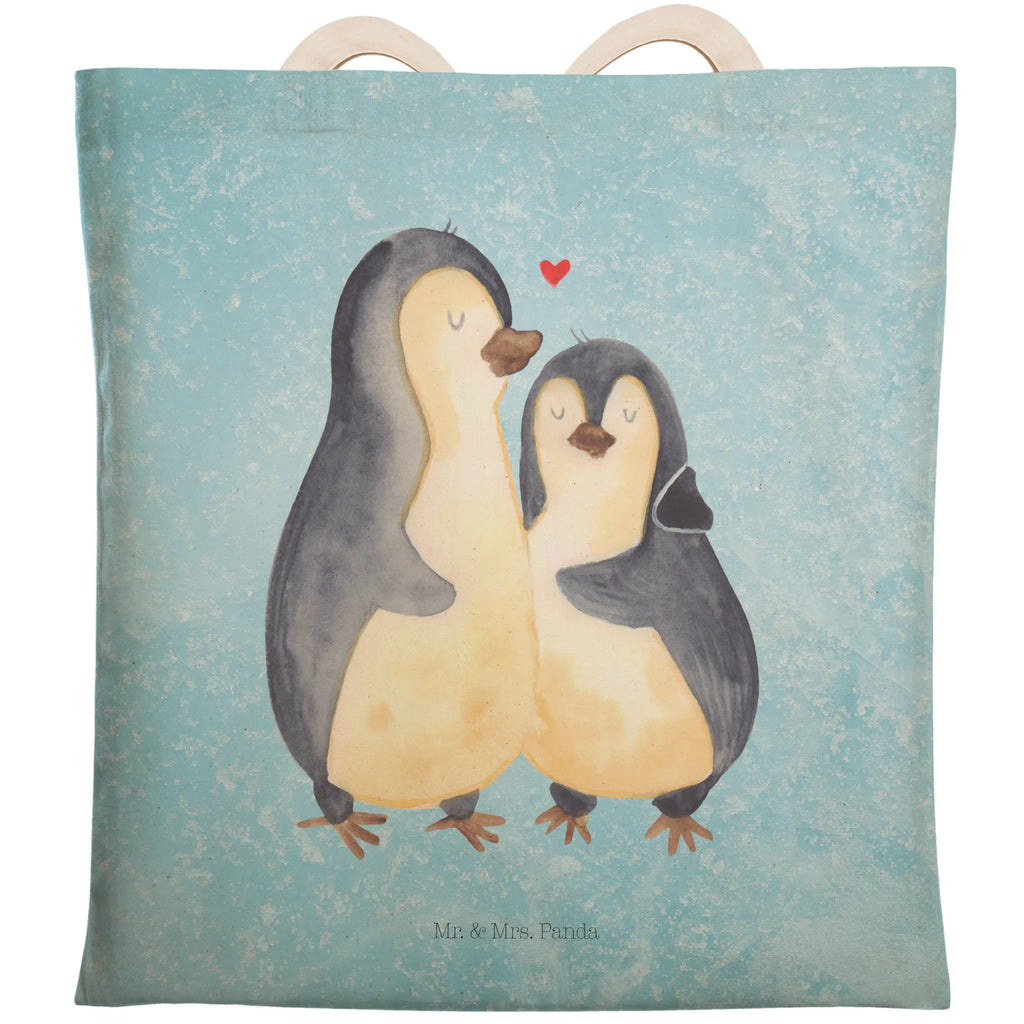 Shopping bag Penguin embrace cloth bag, cotton bag, shoulder bag, pouch, Carrier bag, shopper, bag, Penguin, North Pole, Winter, Penguins, love, proof of love, wedding day, anniversary, engagement, wedding, love gift, penguin, wedding gift, lovers