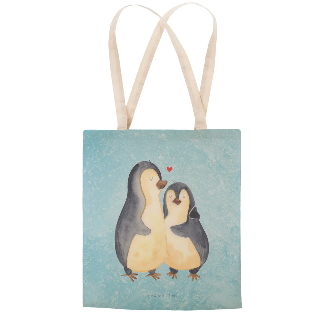 Shopping bag Penguin embrace cloth bag, cotton bag, shoulder bag, pouch, Carrier bag, shopper, bag, Penguin, North Pole, Winter, Penguins, love, proof of love, wedding day, anniversary, engagement, wedding, love gift, penguin, wedding gift, lovers