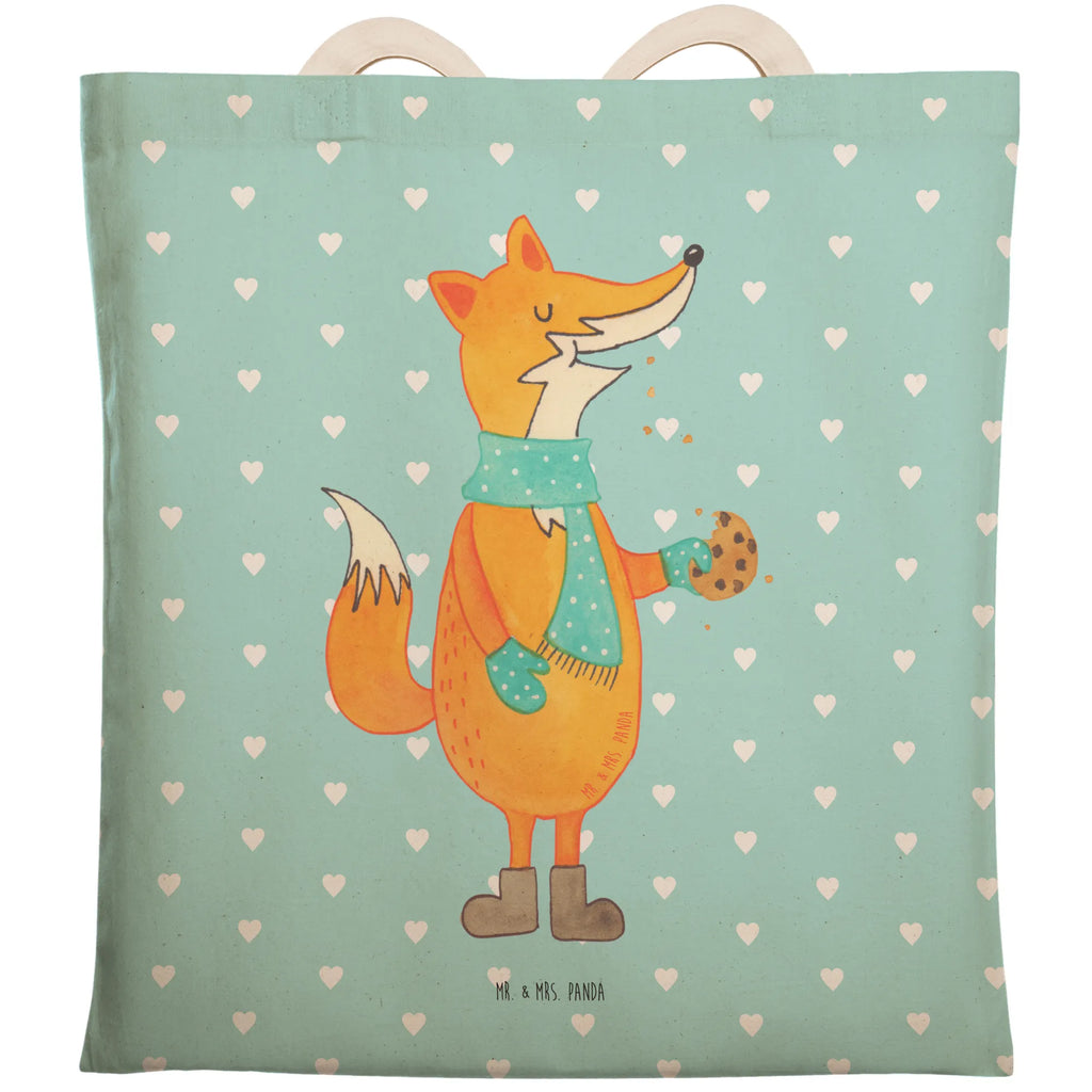 Shopping bag Fox biscuit pouch, bag, shopper, Carrier bag, cotton bag, cloth bag, shoulder bag, fox, foxes, forest wildlife, clever as a fox, animal lover, winter, love, cookies, baking saying, christmas present, kitchen decoration, christmas time