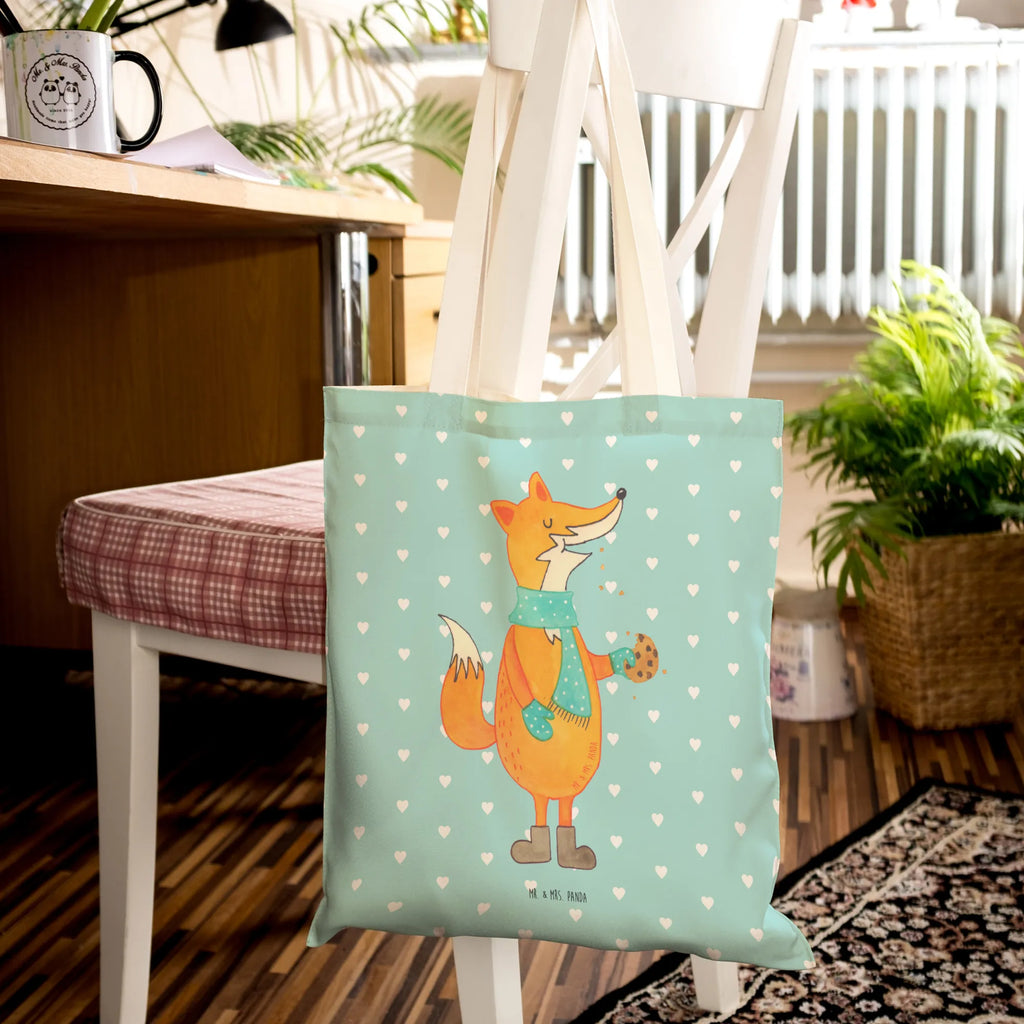 Shopping bag Fox biscuit pouch, bag, shopper, Carrier bag, cotton bag, cloth bag, shoulder bag, fox, foxes, forest wildlife, clever as a fox, animal lover, winter, love, cookies, baking saying, christmas present, kitchen decoration, christmas time