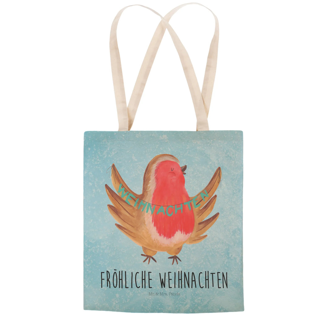 torba na zakupy rudzik Boże Narodzenie Zima, Boże Narodzenie, dekoracje świąteczne, Mikołaj, Adwent, Wigilia, zimowy motyw