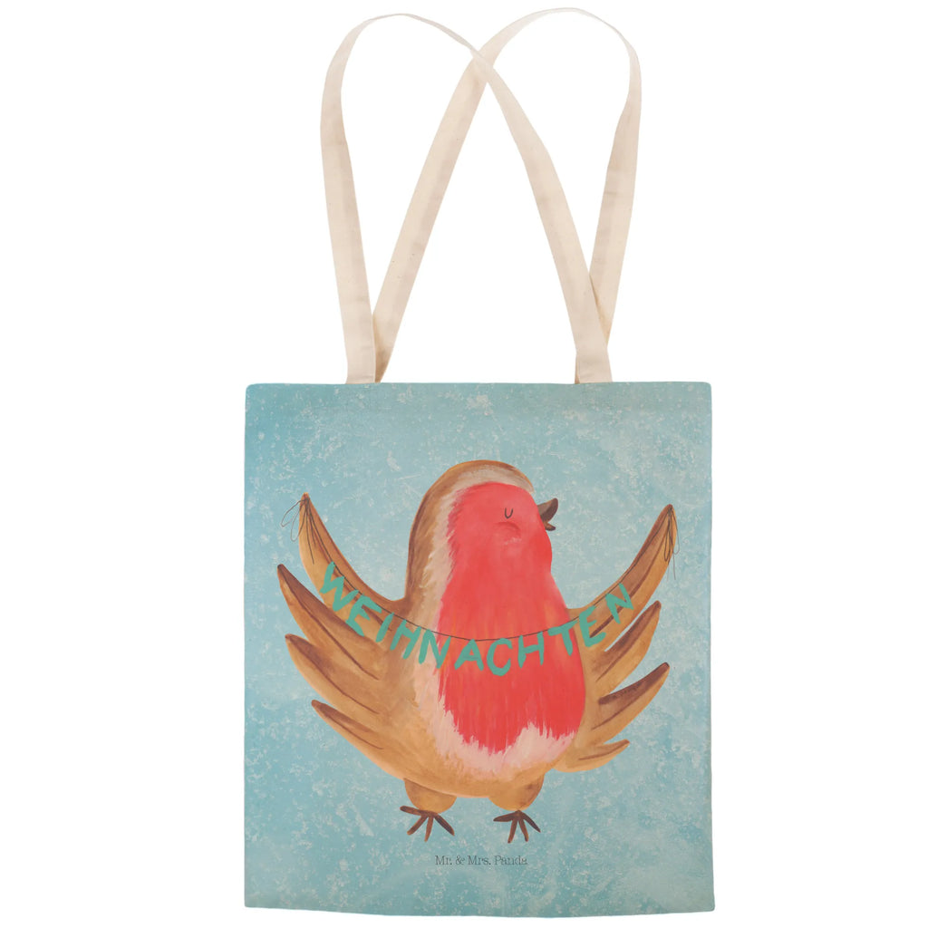 torba na zakupy rudzik Boże Narodzenie Zima, Boże Narodzenie, dekoracje świąteczne, Mikołaj, Adwent, Wigilia, zimowy motyw