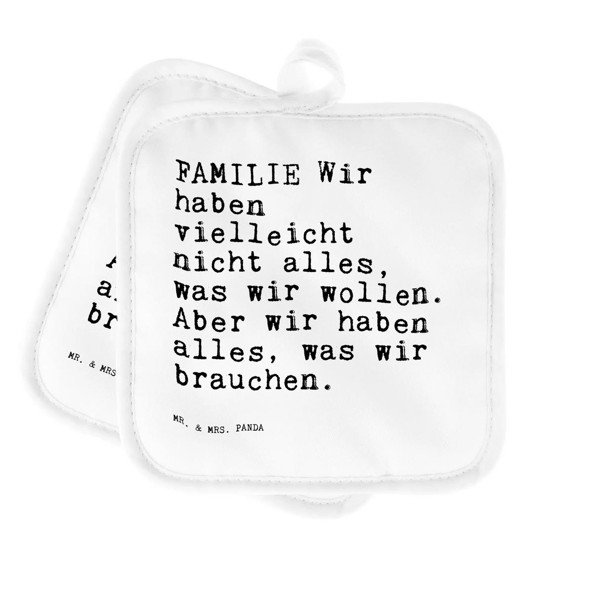 Pot holder FAMILIE Wir haben vielleicht... baking, oven glove, potholders, gloves, set, kitchen, oven cloth set, oven mitts, cooking, saying, sayings, funny, wisdom, quotes, Sayings Proverbs Wisdom Quotes Funny Wisdom Words