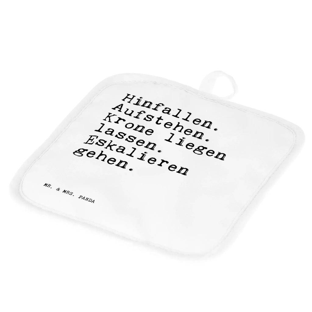 2-elementowy zestaw podkładek pod garnki Hinfallen. Aufstehen. Krone liegen... Przysłowie, przysłowia, zabawne przysłowia, mądrości, cytaty, prezenty z przysłowiami