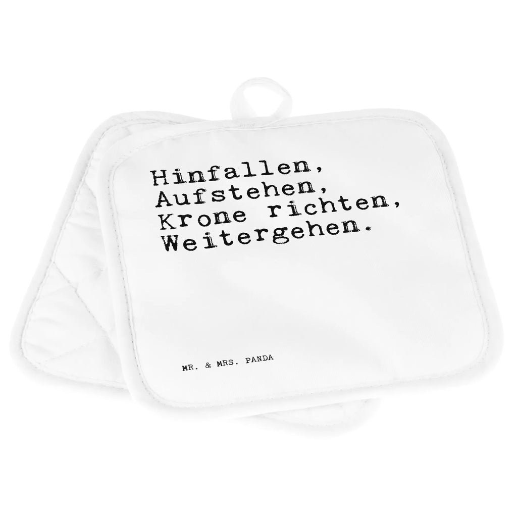 2er Set Topflappen  Sprüche und Zitate Hinfallen, Aufstehen, Krone richten, Weitergehen. Topflappen Set, Topfhandschuh, Ofenhandschuh, Topflappenset, Topflappen 2er Set, Topflappen lustig, Topflappen mit Spruch, Topflappen, Topfhandschuhe, Topfuntersetzer, Schöne Topflappen, Ofenhandschuhe, Spruch, Sprüche, lustige Sprüche, Weisheiten, Zitate, Spruch Geschenke, Spruch Sprüche Weisheiten Zitate Lustig Weisheit Worte